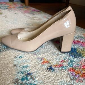 Adrienne Vittadini Nude Chunky Heel Shoes